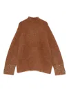 Luisa Cerano Sequined-cuffs Knitted Sweater In Brown