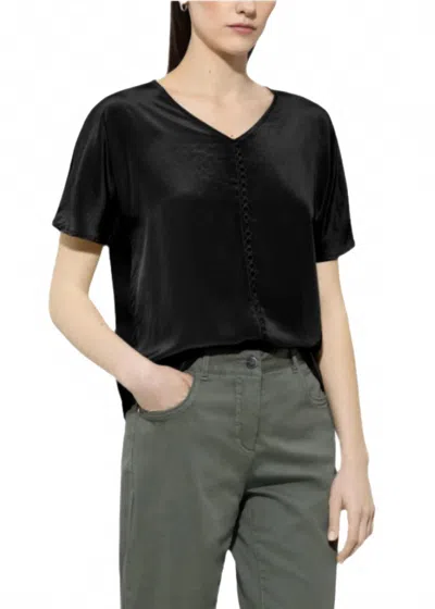 Luisa Cerano Shimmer Techno Silk Top In Black