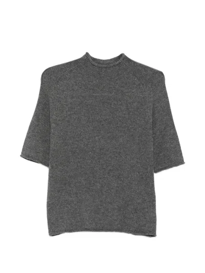 Luisa Cerano Short-sleeve Sweater In Gray
