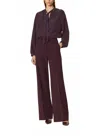 Luisa Cerano Silk Tunic Blouse In Burgundy In Brown