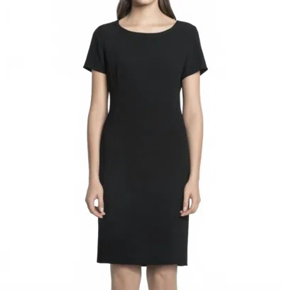 Luisa Cerano Straight Fit Short Sleeve Dress In Black