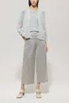 Luisa Cerano Straight Satin Pant In Satin Grey