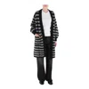 Luisa Cerano Striped Long Wool Alpaca Sweater In Grey/black In Black
