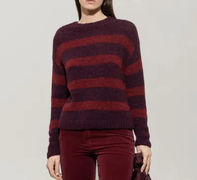 Luisa Cerano Striped Sweater In Red Burgundy