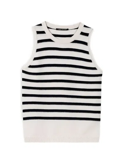 Luisa Cerano Striped Top In Gray