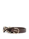Luisa Cerano Stud-embellished Belt In Brown