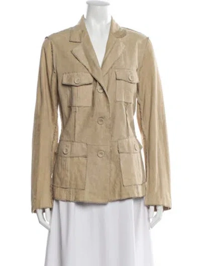Pre-owned Luisa Cerano Suede Blazer In Neutral