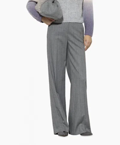 Luisa Cerano Techno Wool Fabric Trousers In Grey In Gray