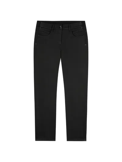 Luisa Cerano Topstitching Denim Skinny Trousers In Black