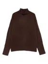 Luisa Cerano Turtleneck Knitted Sweater In Brown