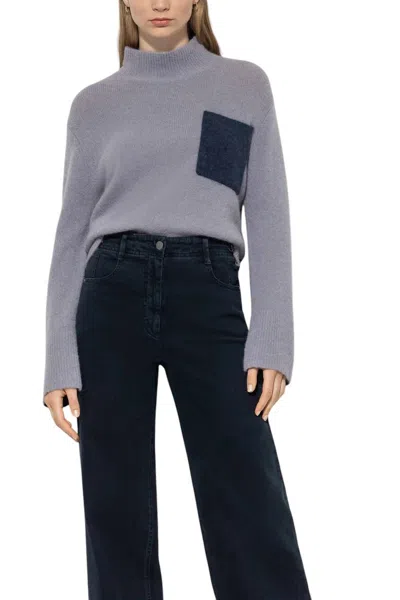 Luisa Cerano Turtleneck Sweater In Silver Grey