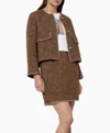Luisa Cerano Tweed Jacket With Metallic Effect In Brown In Brown
