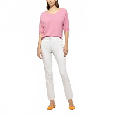 Luisa Cerano Twill Trousers In Light Cream In Multi