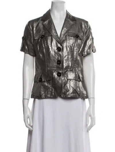 Pre-owned Luisa Cerano Vintage Linen Top In Silver