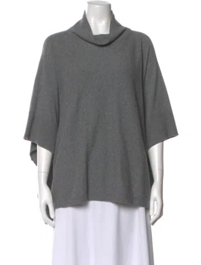 Pre-owned Luisa Cerano Virgin Wool Cowl Neck Sweater In Gray