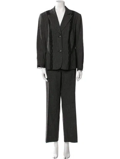 Pre-owned Luisa Cerano Virgin Wool Pantsuit In Gray