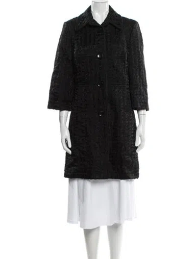 Pre-owned Luisa Cerano Virgin Wool Printed Evening Jacket In Gray