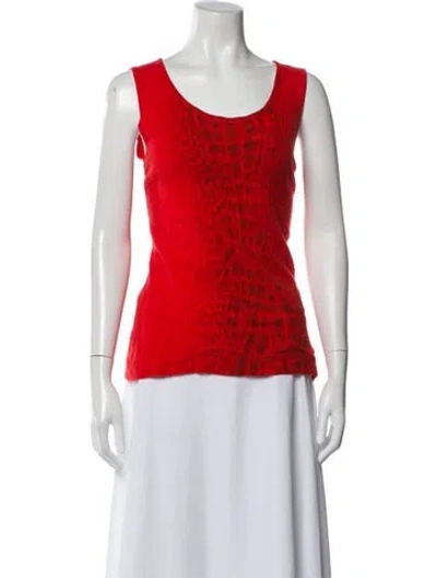 Pre-owned Luisa Cerano Virgin Wool Scoop Neck Sweater In Orange