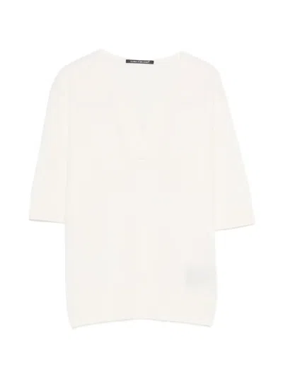 Luisa Cerano V-neck Short-sleeve T-shirt In Neutral