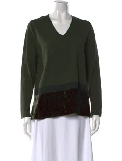 Pre-owned Luisa Cerano V-neck Sweater In Green
