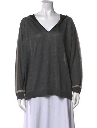 Pre-owned Luisa Cerano V-neck Sweater In Grey