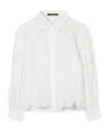 Luisa Cerano Vor Langarm-bluse Mit Stickerei In Offwhite