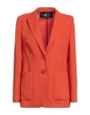 Luisa Cerano Woman Blazer Orange Size 12 Linen, Viscose In Orange