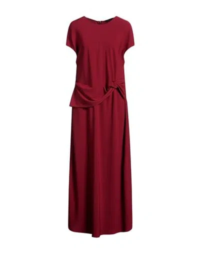 Luisa Cerano Woman Maxi Dress Brick Size 16 Polyester, Elastane In Red