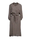 Luisa Cerano Woman Midi Dress Dark Brown Size 8 Viscose In Brown