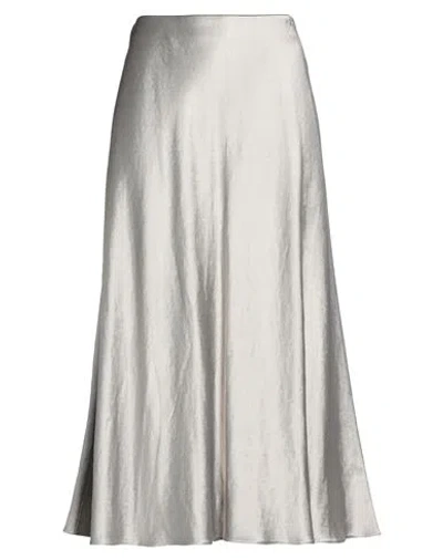 Luisa Cerano Woman Midi Skirt Grey Size 12 Viscose, Cotton, Linen In Gray