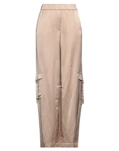 Luisa Cerano Woman Pants Light Brown Size 12 Viscose, Cotton, Linen In Beige