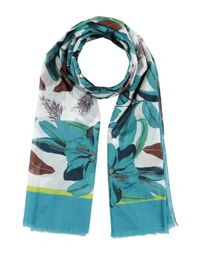 Luisa Cerano Woman Scarf Turquoise Size - Cotton In Blue