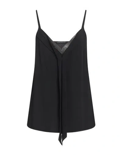 Luisa Cerano Woman Top Black Size 8 Acrylic, Silk
