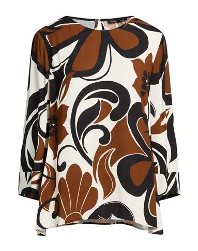 Luisa Cerano Woman Top Cream Size 10 Viscose In Brown
