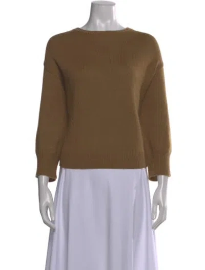 Pre-owned Luisa Cerano Wool Bateau Neckline Sweater In Brown