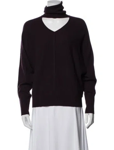 Pre-owned Luisa Cerano Wool Turtleneck Sweater In Purple