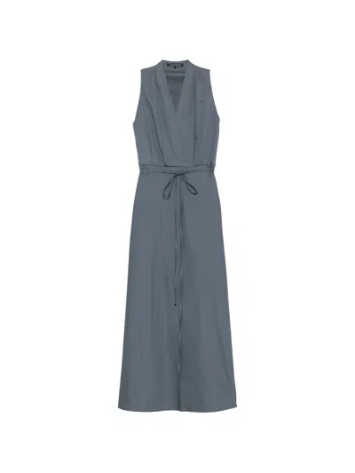 Luisa Cerano Wrap-style Belted Midi Dress In Blue