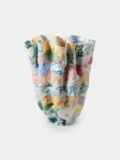 Luisa Maisel Glossy Porcelain Vase (13.5in/35cm) In Multi