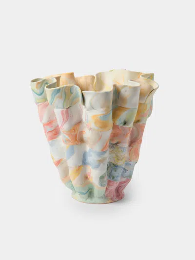 Luisa Maisel Matte Porcelain Vase (12.5in/32cm) In Multi