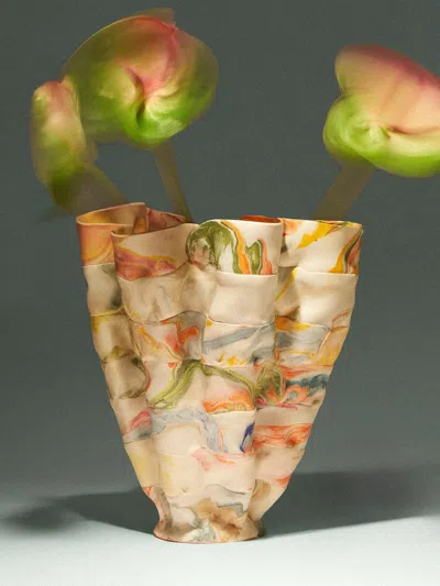Luisa Maisel Matte Porcelain Vase (12in/31cm) In Multi