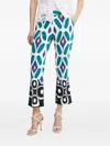 Luisa Spagnoli Abstract-print Flared Trousers In Blue