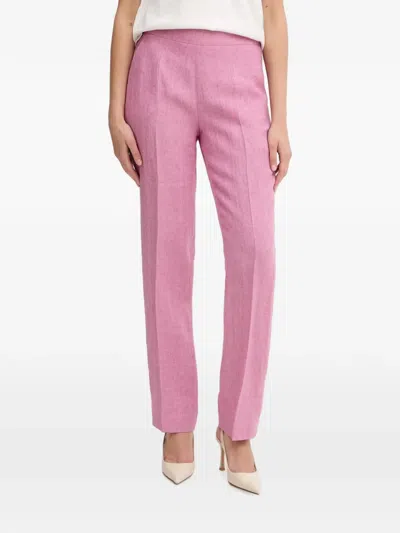 Luisa Spagnoli Ammenda Pressed-crease Straight-leg Trousers In Pink