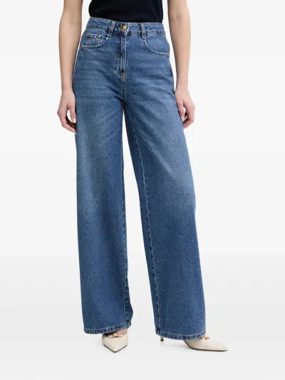 Luisa Spagnoli Appretto Wide-leg Jeans In Blue