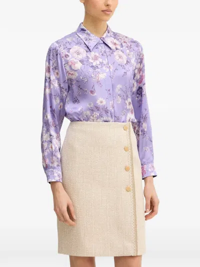 Luisa Spagnoli Bagheria Floral Print Shirt In Purple