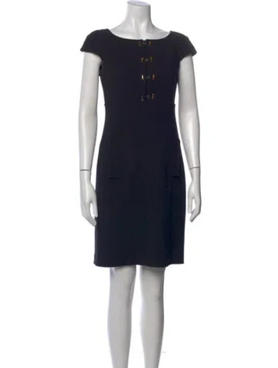 Pre-owned Luisa Spagnoli Bateau Neckline Mini Dress In Brown