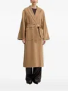 Luisa Spagnoli Belted Pocket Coat In Brown