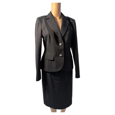 Pre-owned Luisa Spagnoli Black Skirt Suit Elegant Tailored Set