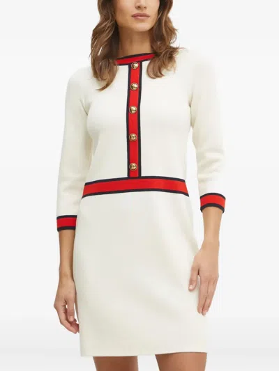 Luisa Spagnoli Button-detailed Knitted Mini Dress In White
