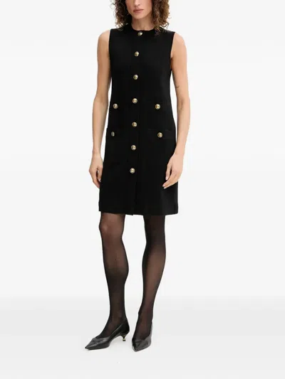 Luisa Spagnoli Button-fastening Mini Dress In Black