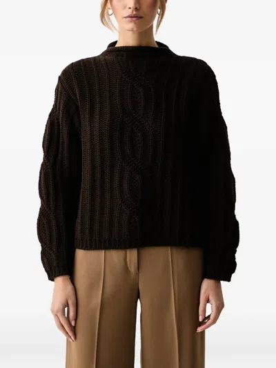 Luisa Spagnoli Cable-knit Sweater In Animal Print